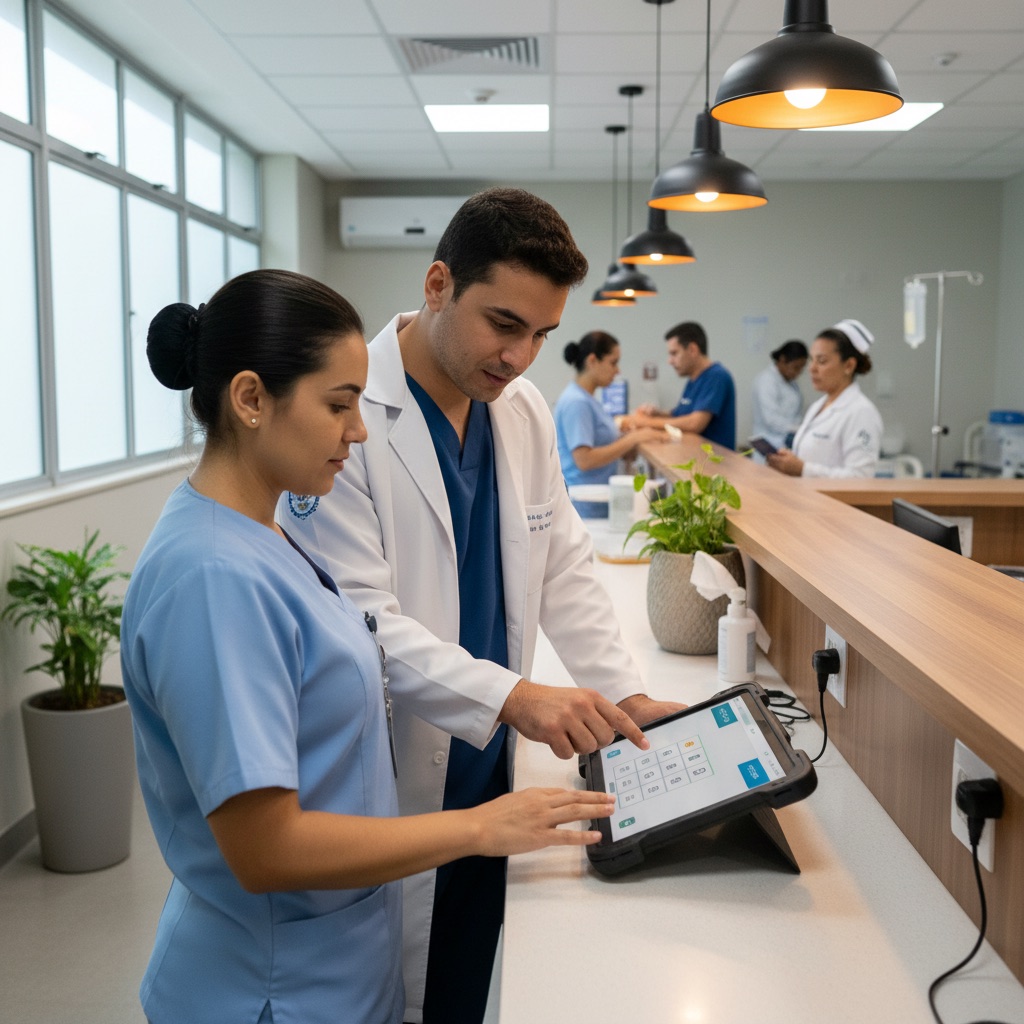 Equipe médica em conversa